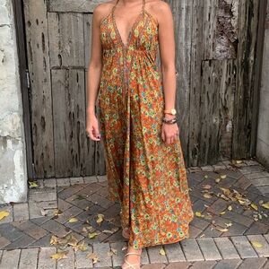 Floral Halter Maxi Dress